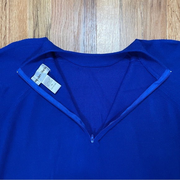 Vintage Royal Blue Soft Crewneck Sweater w/ Zipper 2X - Picture 7 of 10